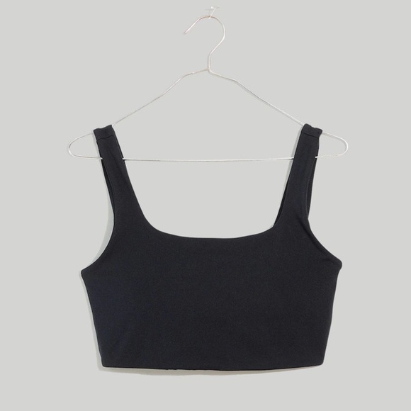 Madewell Flex Square Neck Sports Bra in True Black Size XS NWT - Picture 4 of 11